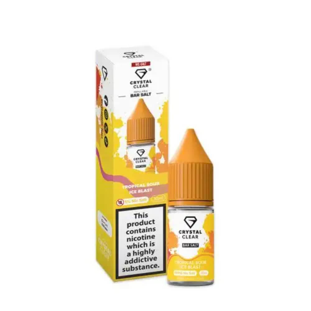 Crystal Clear Nic Salts e liquids 10ml Box of 10 Tropical Sour Ice 20mg