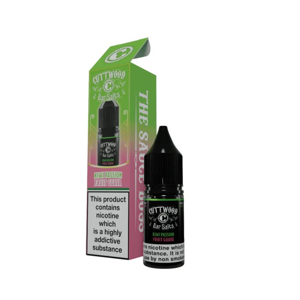 Cuttwood Bar Salt Nic Salts e liquids 10ml Box of 10 Kiwi Passion Fruit Guava 20mg
