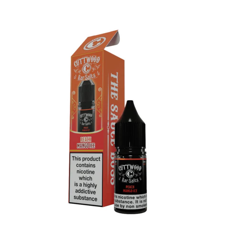 Cuttwood Bar Salt Nic Salts e liquids 10ml Box of 10 Peach Mango Ice 20mg