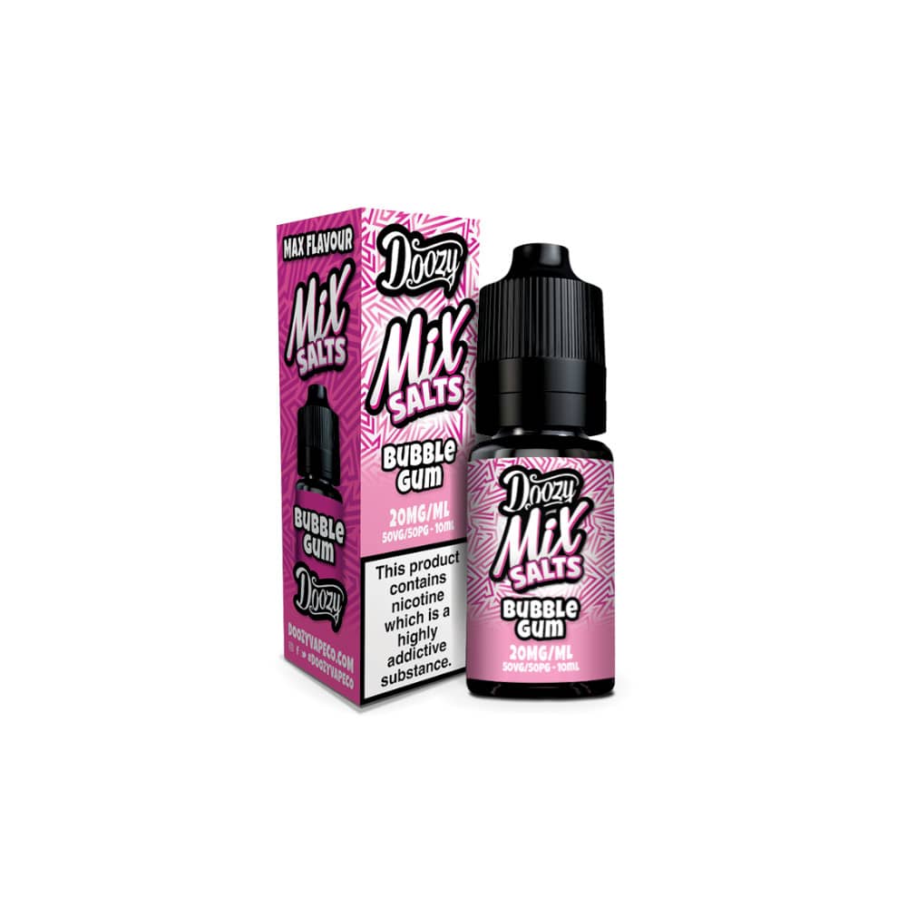 Doozy Mix Nic Salts 10ml e liquids 10ml Box of 10 Bubblegum 20mg