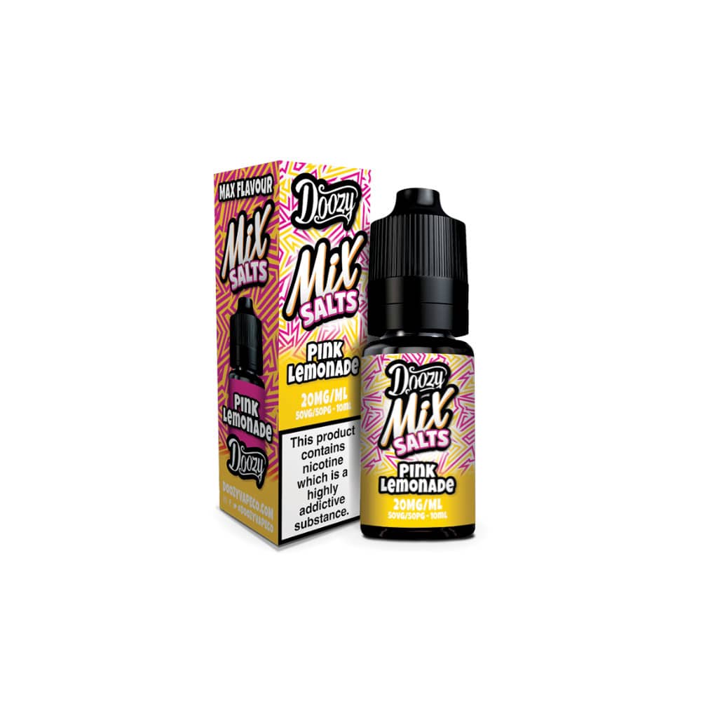 Doozy Mix Nic Salts 10ml e liquids 10ml Box of 10 Pink Lemonade 10mg