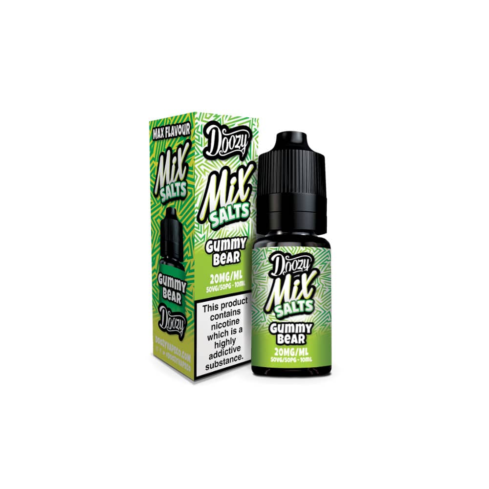 Doozy Mix Nic Salts 10ml e liquids 10ml Box of 10 Gummy Bear 20mg