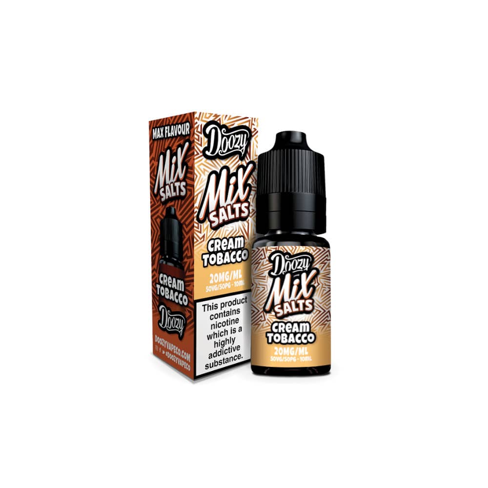Doozy Mix Nic Salts 10ml e liquids 10ml Box of 10 Cream Tobacco 10mg
