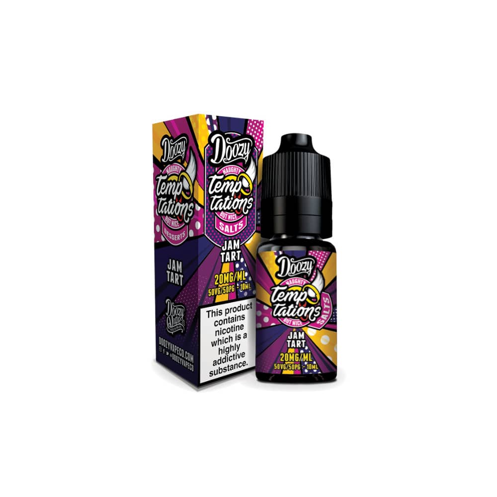 Doozy Temptation Nic Salts e liquids 10ml Box of 10 Jam Tart 10mg