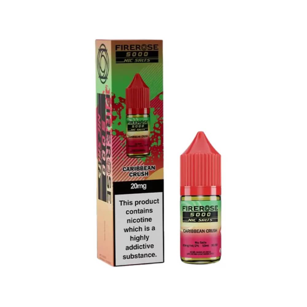 Firerose 5000 Nic Salts e liquids 10ml Box of 10 Caribbean Crush 20mg