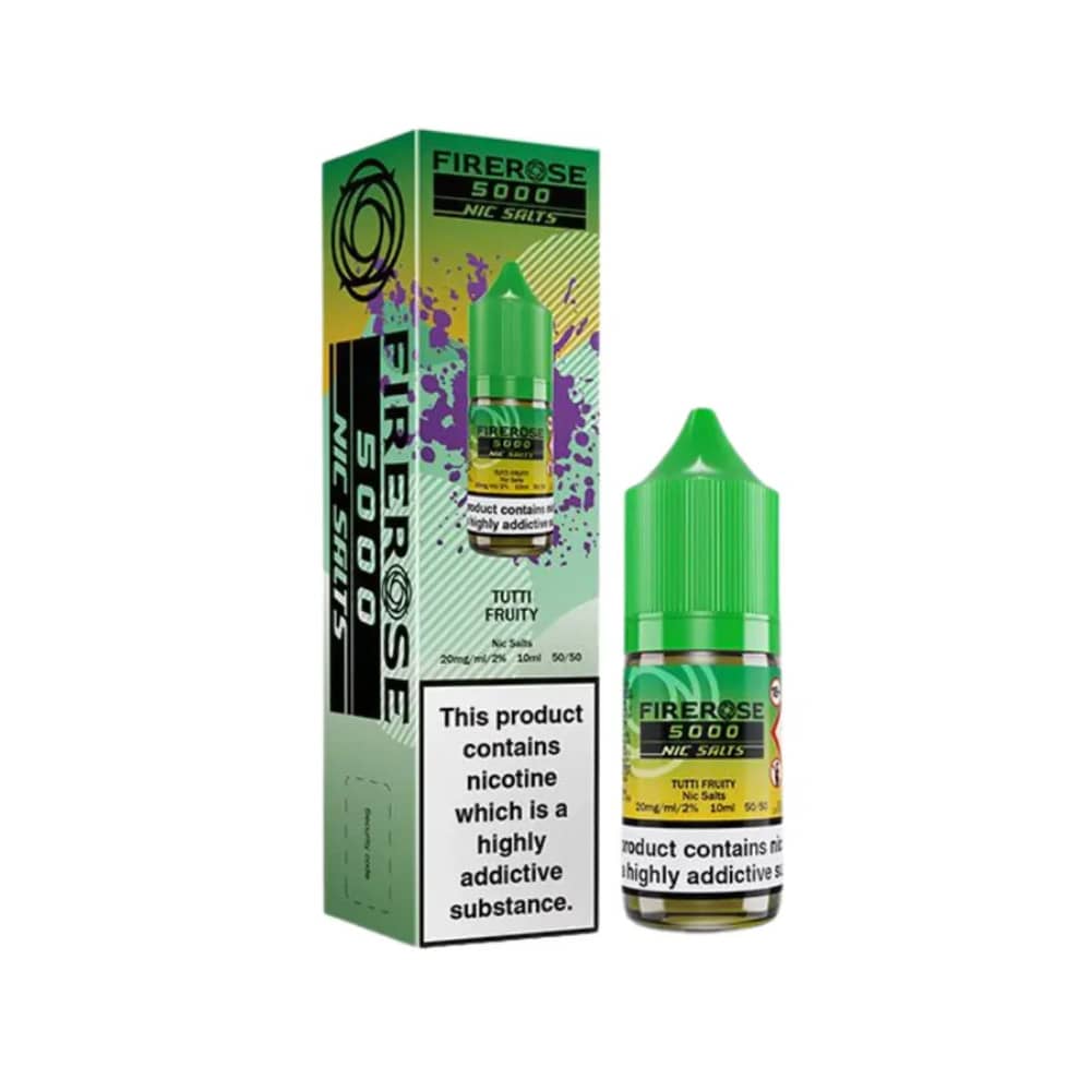 Firerose 5000 Nic Salts e liquids 10ml Box of 10 Tutti Fruity 20mg