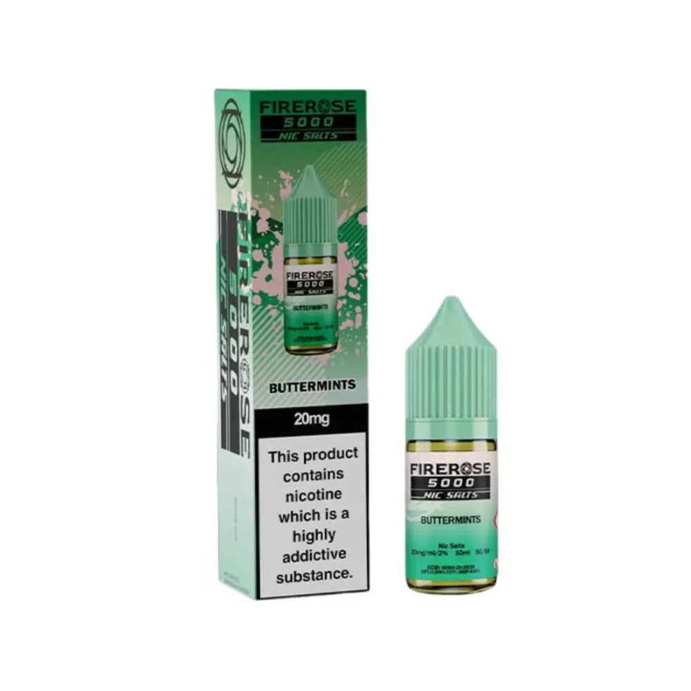 Firerose 5000 Nic Salts e liquids 10ml Box of 10 Buttermints 10mg