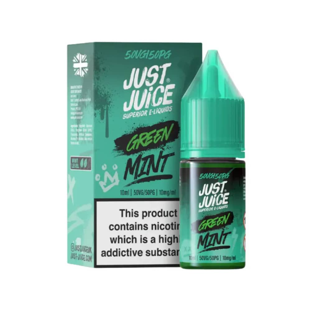 Just Juice Mint Nic Salts e liquids 10ml Box of 5 Green Mint 10mg