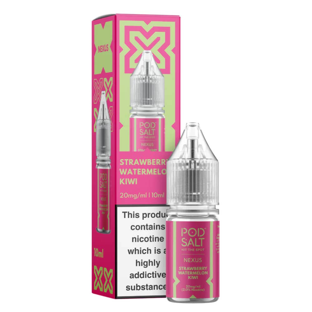 Pod Salt Nexus e liquids 10ml Box of 10 Strawberry Watermelon Kiwi 10mg