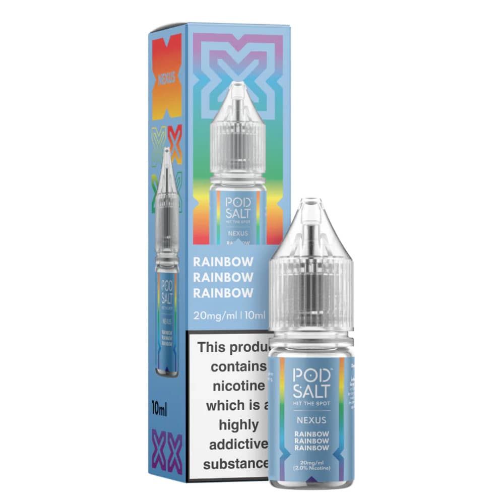 Pod Salt Nexus e liquids 10ml Box of 10 Rainbow 10mg