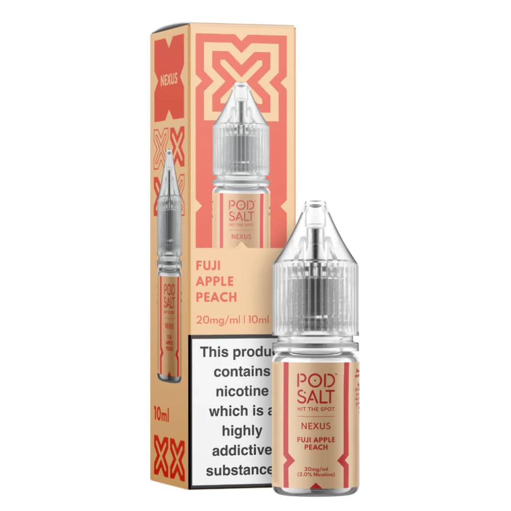 Pod Salt Nexus e liquids 10ml Box of 10 Fuji Apple Peach 10mg