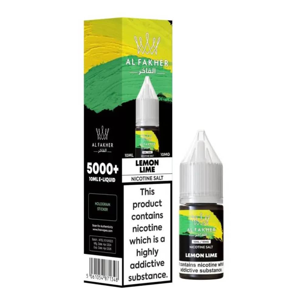 Al Fakher Nic Salts e liquids 10ml Box of 10 Lemon Lime 10mg