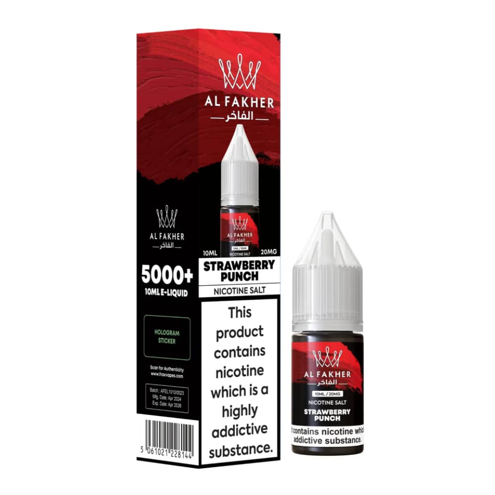 Al Fakher Nic Salts e liquids 10ml Box of 10 Strawberry Punch 10mg