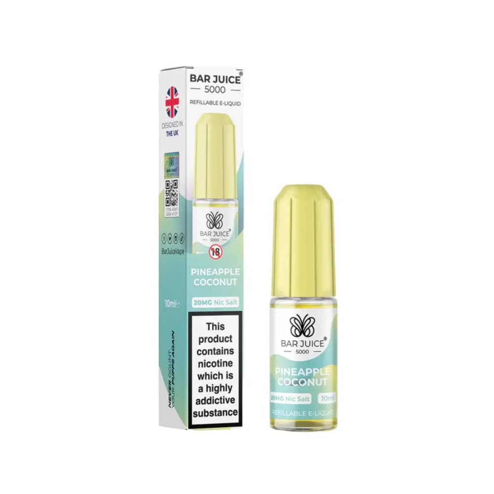 Bar Juice Nic Salts E-Liquids 10ml Box of 10 Pineapple Coconut 20mg