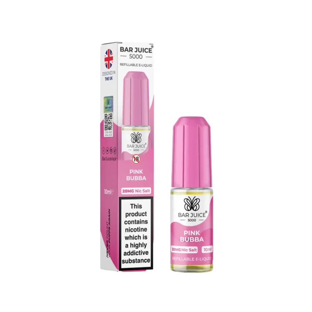 Bar Juice Nic Salts E-Liquids 10ml Box of 10 Pink Bubba 20mg