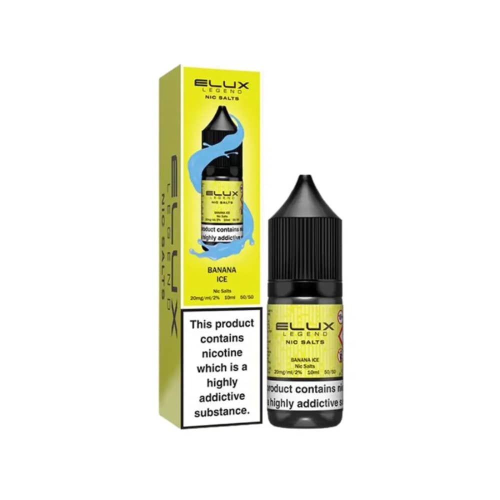 Elux Legend Nic Salts E-Liquids 10ml Box of 10 Banana Ice 10mg