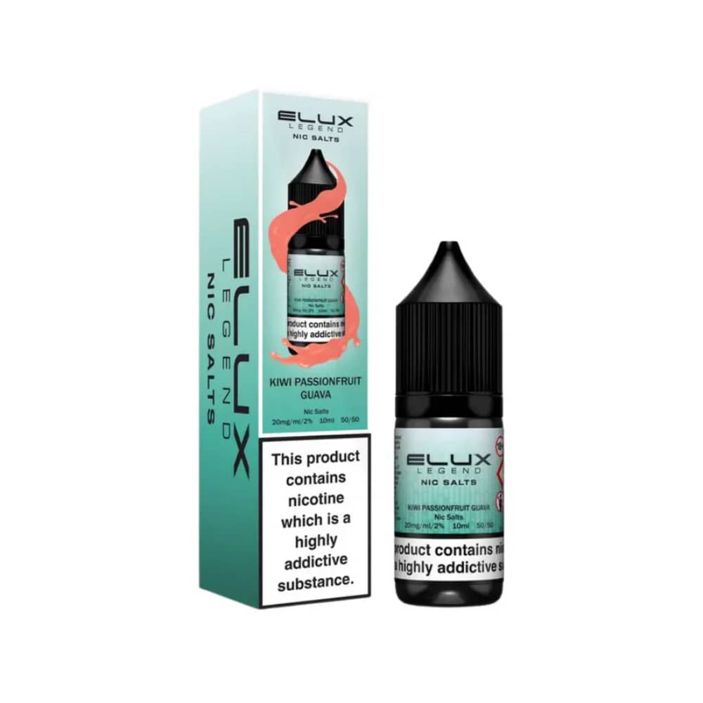 Elux Legend Nic Salts E-Liquids 10ml Box of 10 Kiwi Passionfruit Guava 10mg