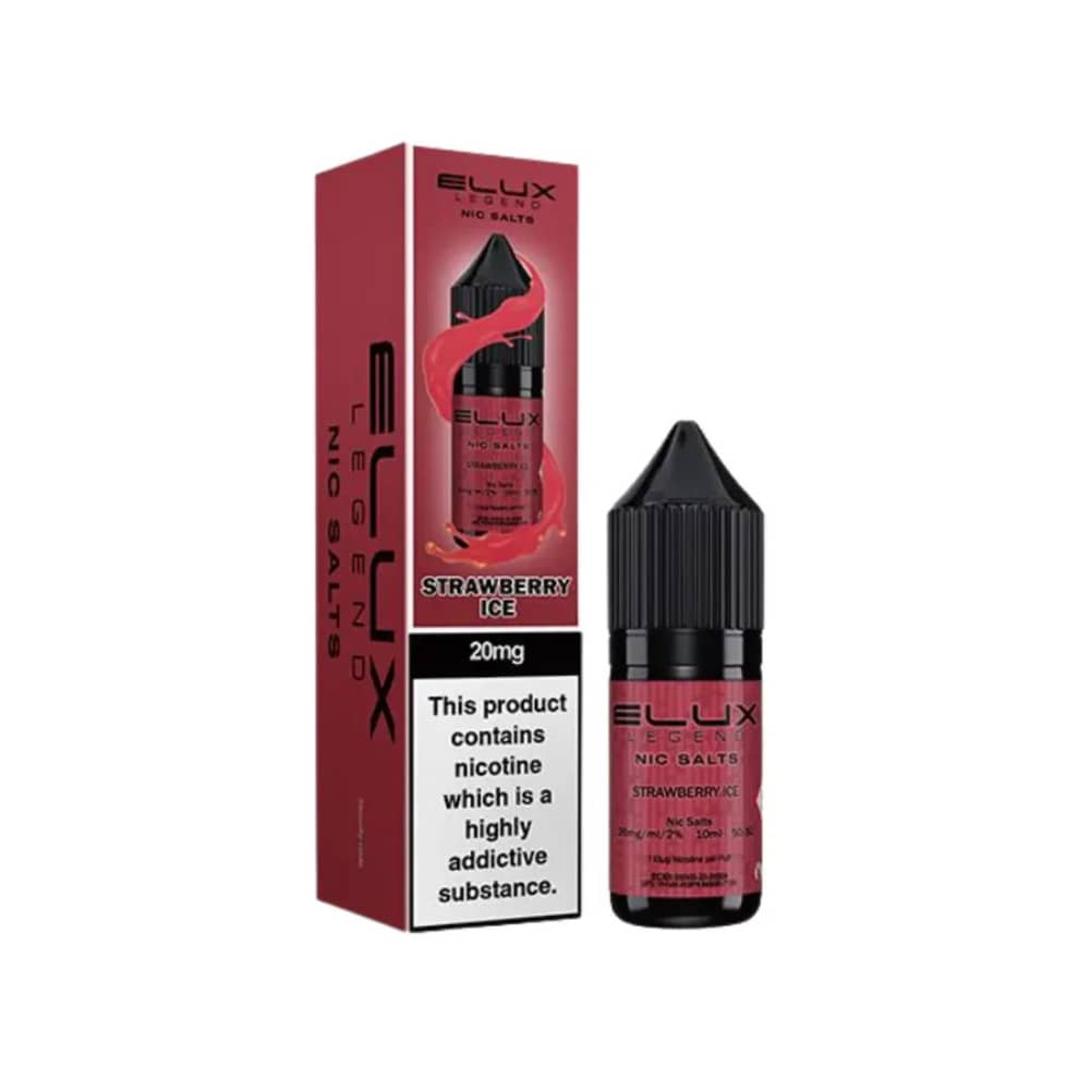 Elux Legend Nic Salts E-Liquids 10ml Box of 10 Strawberry Ice 10mg