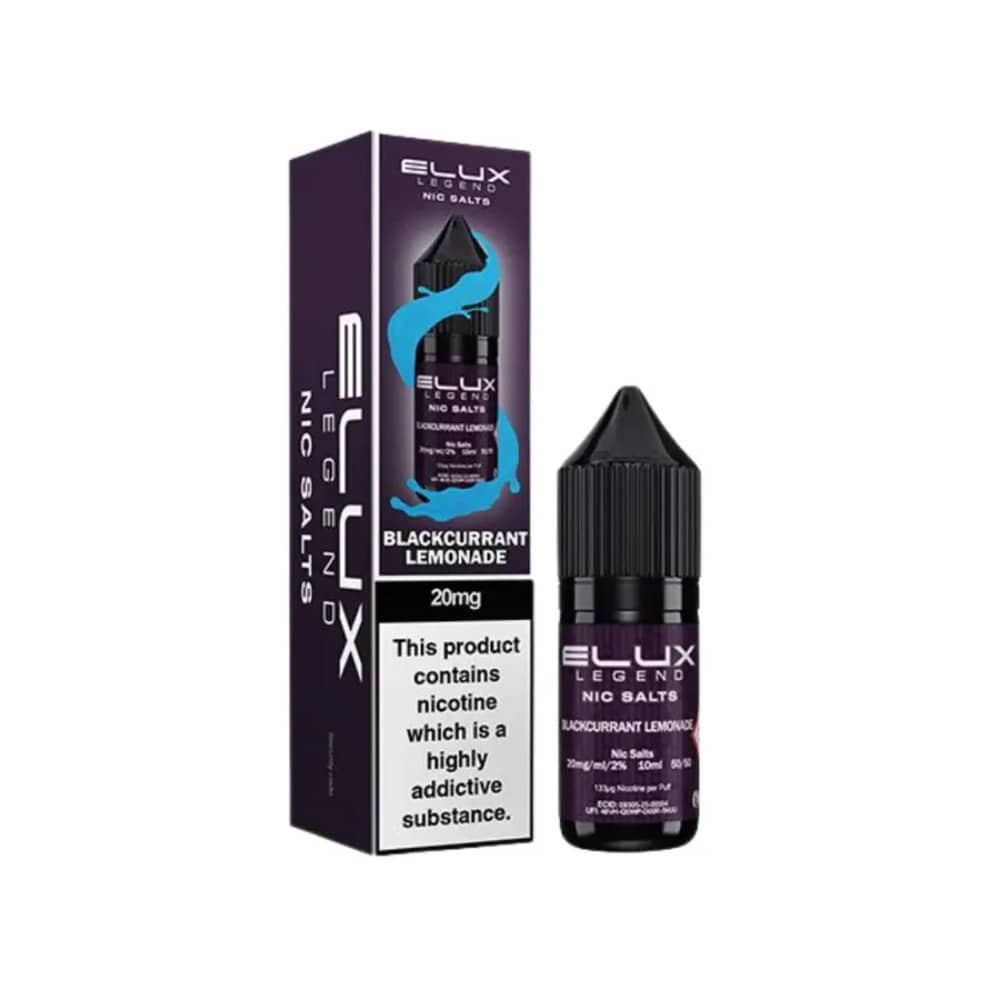 Elux Legend Nic Salts E-Liquids 10ml Box of 10 Blackcurrant Lemonade 10mg