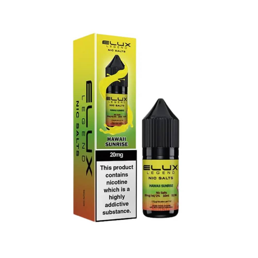 Elux Legend Nic Salts E-Liquids 10ml Box of 10 Hawaii Sunrise 10mg