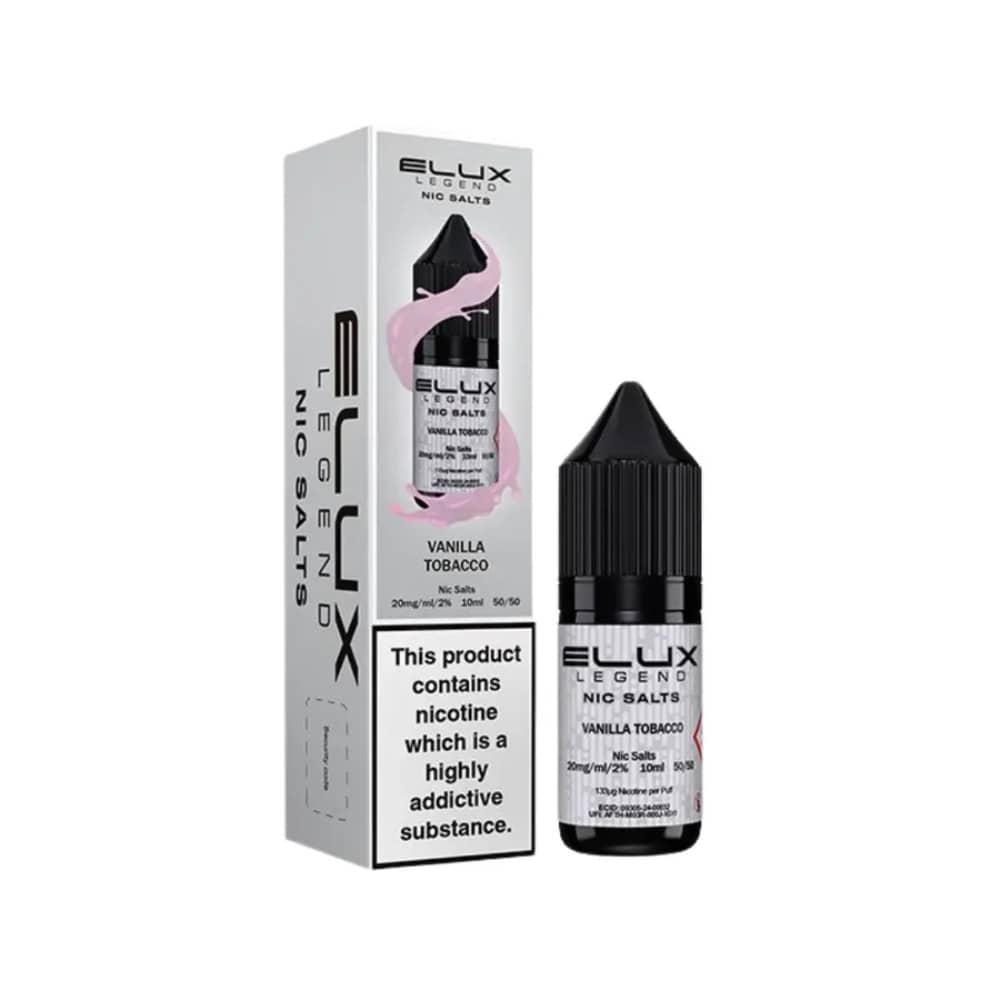 Elux Legend Nic Salts E-Liquids 10ml Box of 10 Vanilla Tobacco 10mg