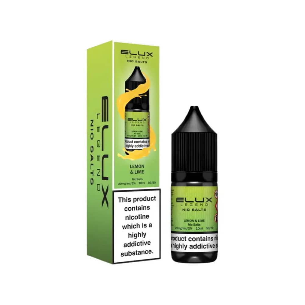 Elux Legend Nic Salts E-Liquids 10ml Box of 10 Lemon Lime 20mg