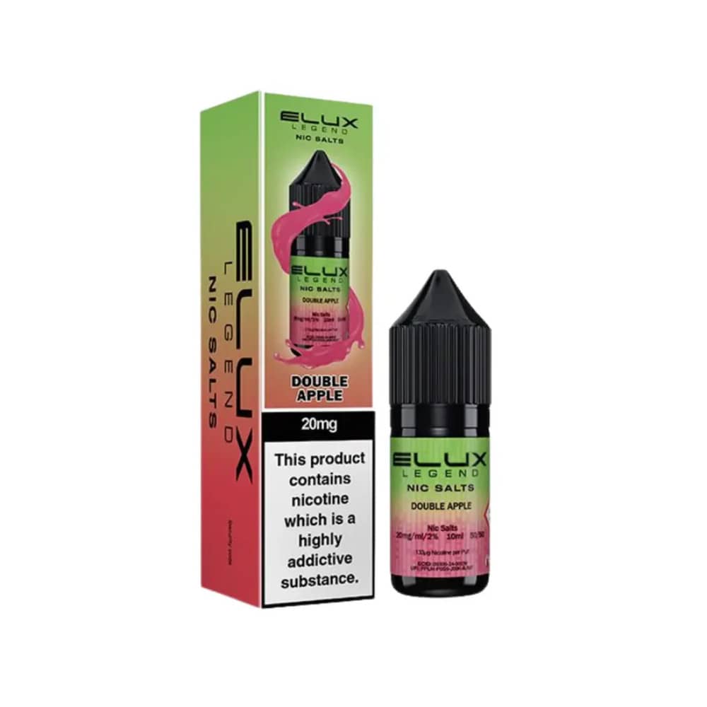 Elux Legend Nic Salts E-Liquids 10ml Box of 10 Double Apple 20mg