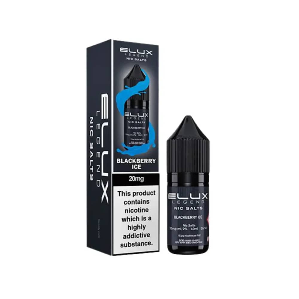 Elux Legend Nic Salts E-Liquids 10ml Box of 10 Blackberry Ice 20mg