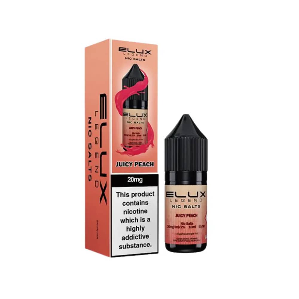 Elux Legend Nic Salts E-Liquids 10ml Box of 10 Juicy Peach 20mg