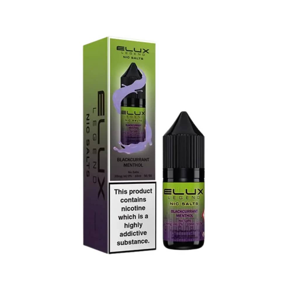 Elux Legend Nic Salts E-Liquids 10ml Box of 10 Blackcurrant Menthol 20mg
