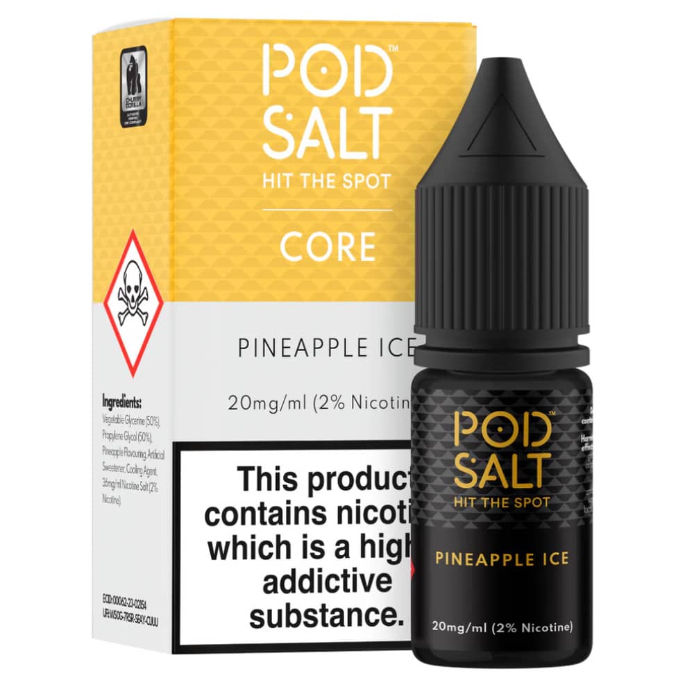 Pod Salt Core Nic Salts e liquids 10ml Box of 5 Pineapple Ice 11mg
