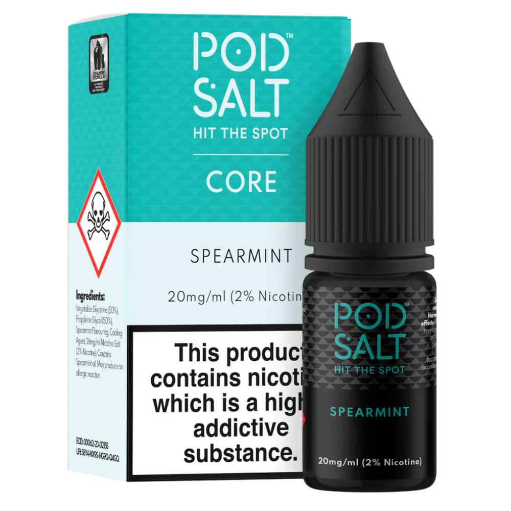 Pod Salt Core Nic Salts e liquids 10ml Box of 5 Spearmint 20mg