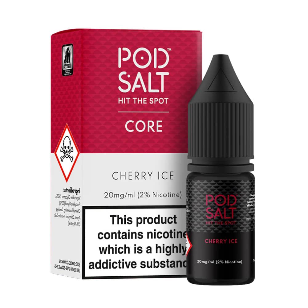 Pod Salt Core Nic Salts e liquids 10ml Box of 5 Cherry Ice 20mg