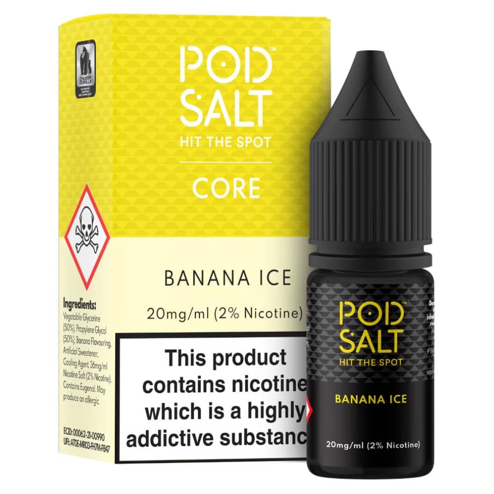 Pod Salt Core Nic Salts e liquids 10ml Box of 5 Banana Ice 11mg