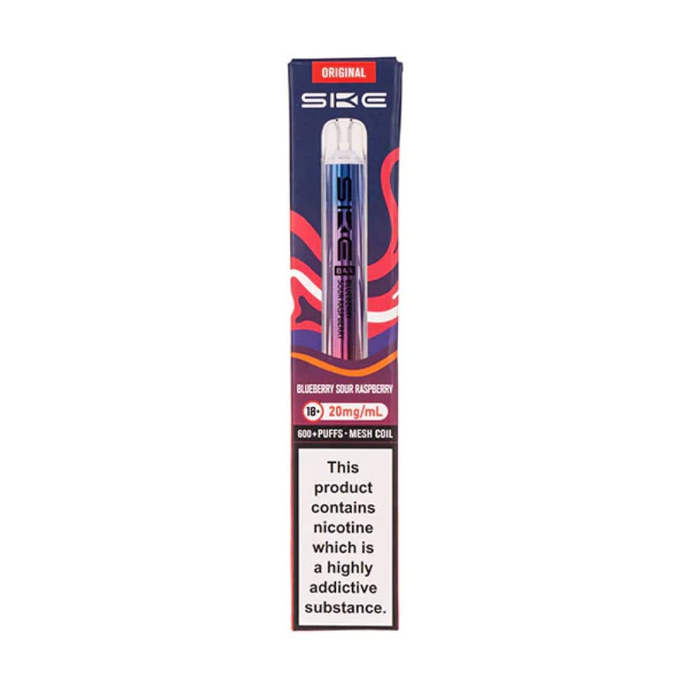 Ske Crystal Original 600 Vape Kit Box of 10 Blue Sour Raspberry