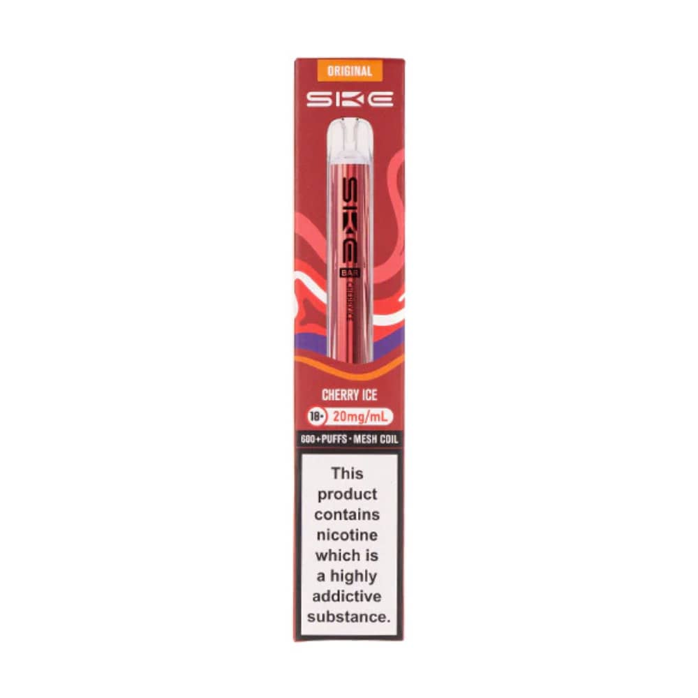 Ske Crystal Original 600 Vape Kit Box of 10 Cherry Ice