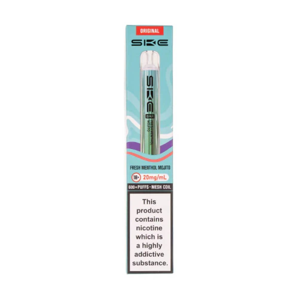 Ske Crystal Original 600 Vape Kit Box of 10 Fresh Menthol Mojito