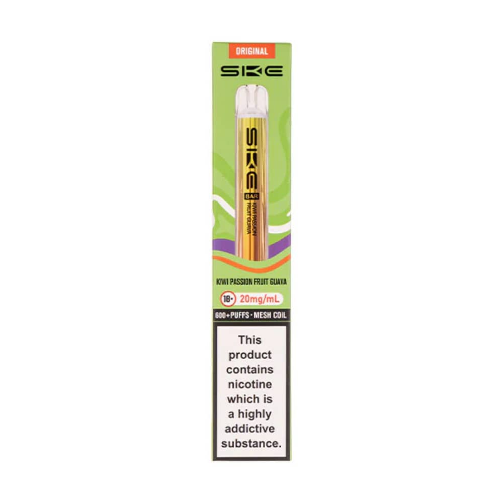 Ske Crystal Original 600 Vape Kit Box of 10 Kiwi Passionfruit Guava