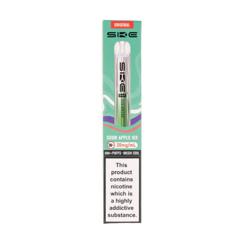 Ske Crystal Original 600 Vape Kit Box of 10 Sour Apple Ice