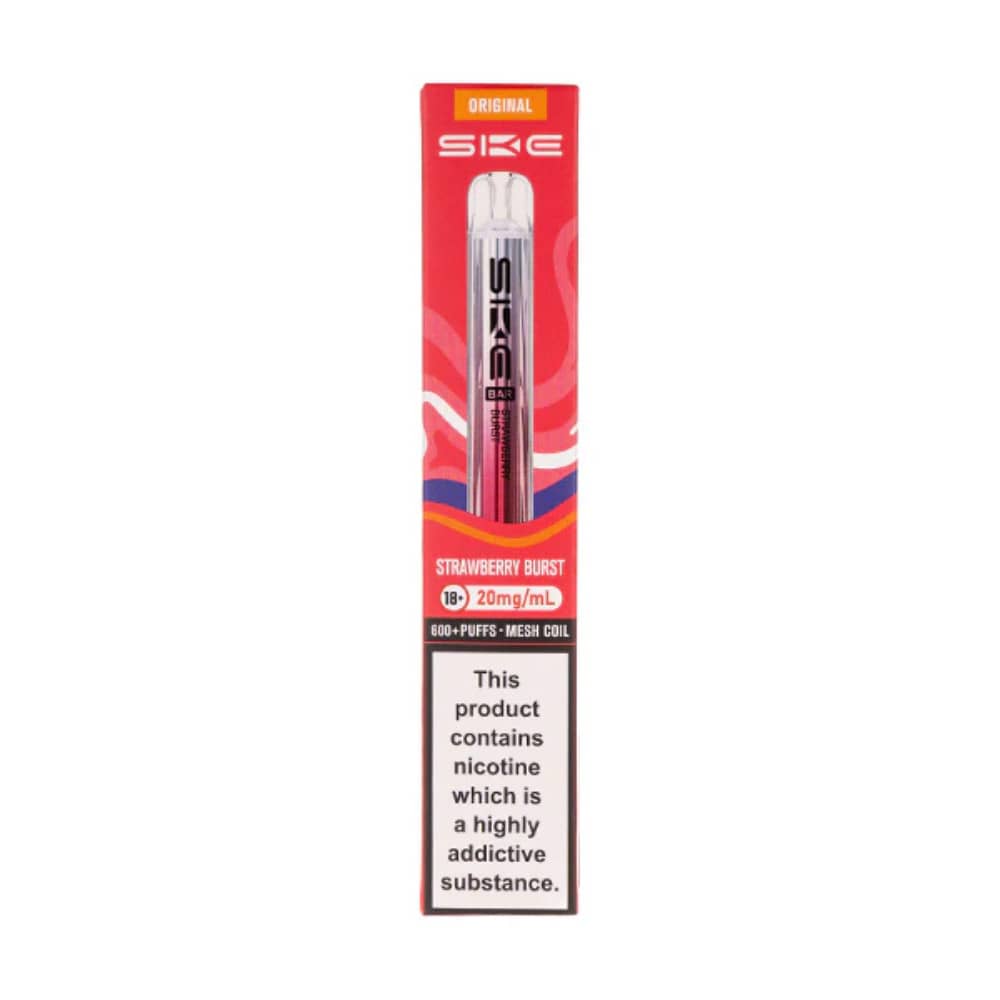 Ske Crystal Original 600 Vape Kit Box of 10 Strawberry Burst