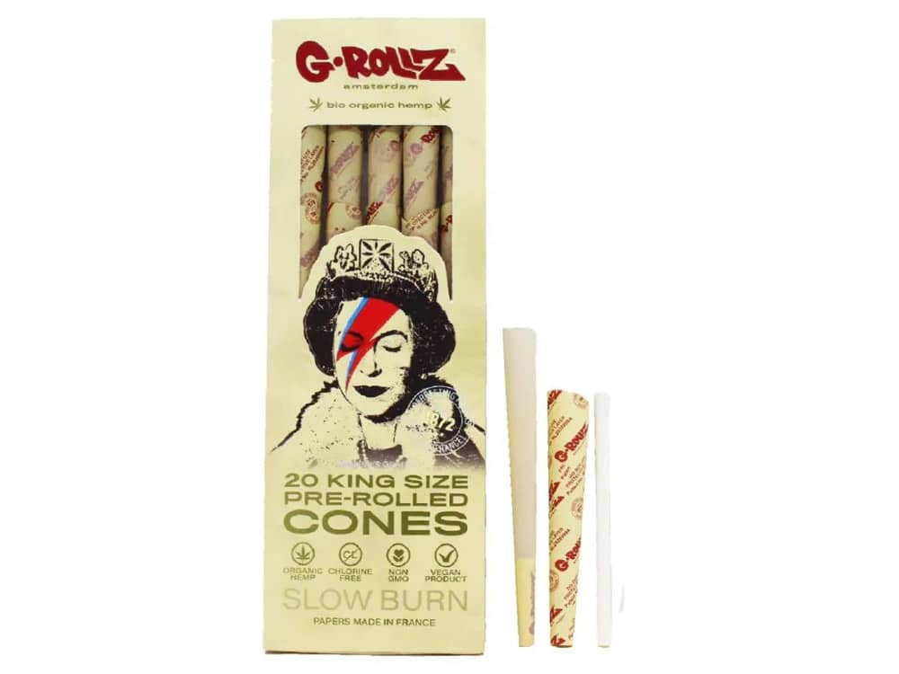 G-Rollz Bio Organic Kingsize Prerolled Cones - (Pack of 20) Silver