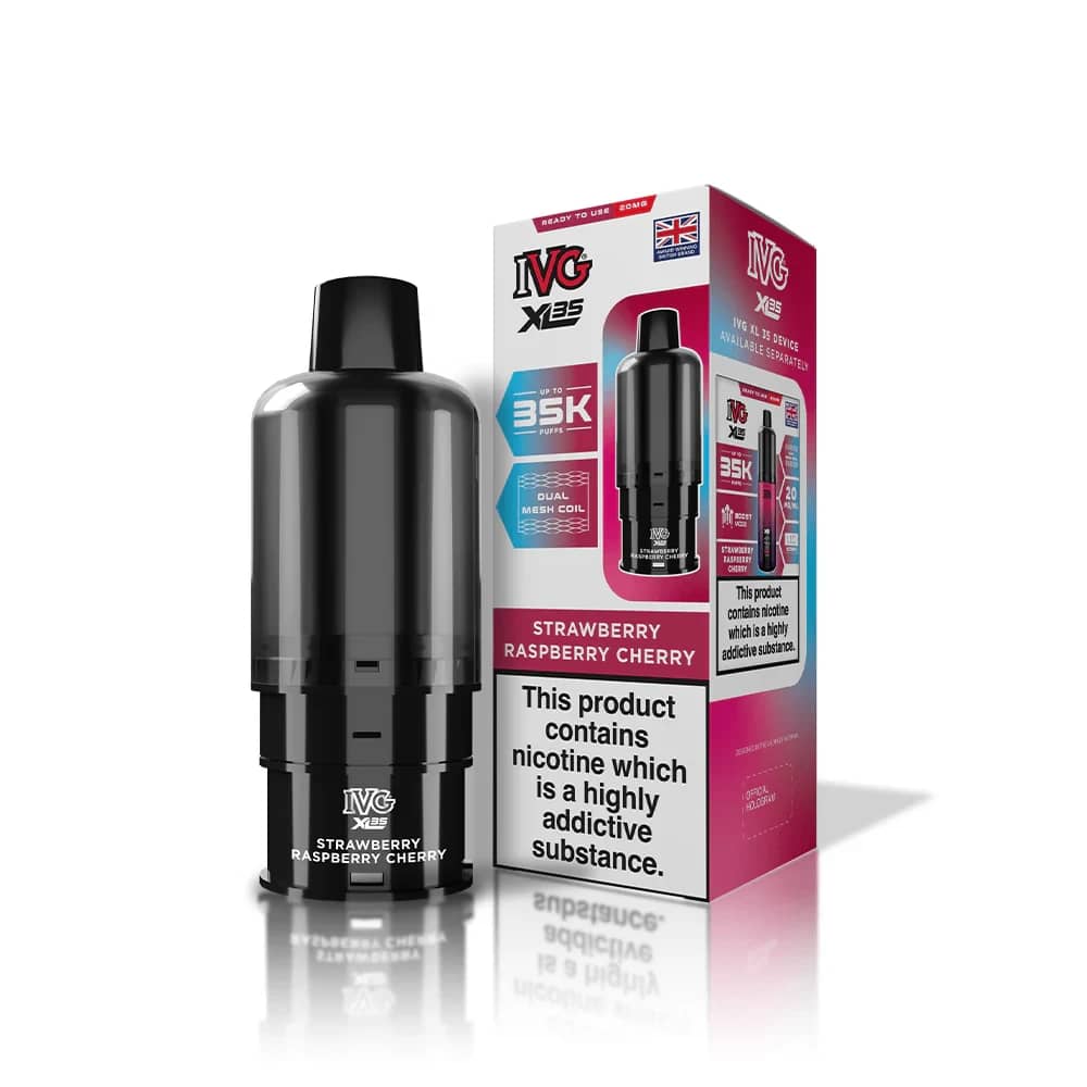 IVG xl 35k Prefilled Pods Pack of 5 Strawberry Raspberry Cherry