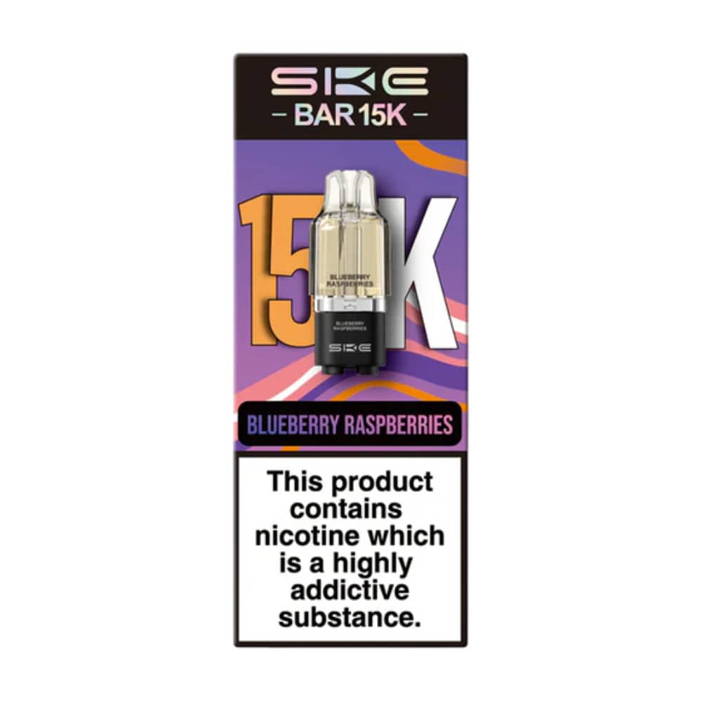 Ske Bar 15k Prefilled Pods Pack of 5 Blueberry Raspberries
