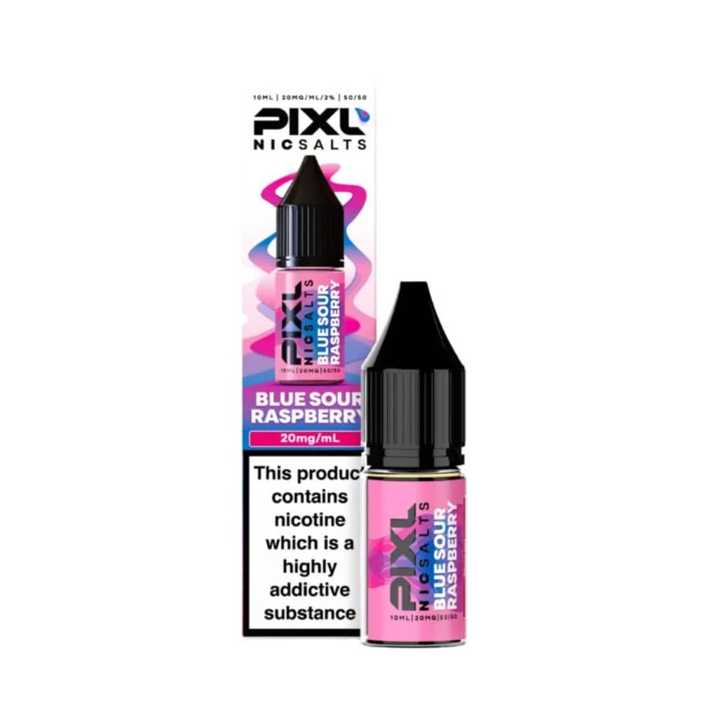 Pixl Nic Salts 10ml E liquids Box of 10 Blue Sour Raspberry 10mg