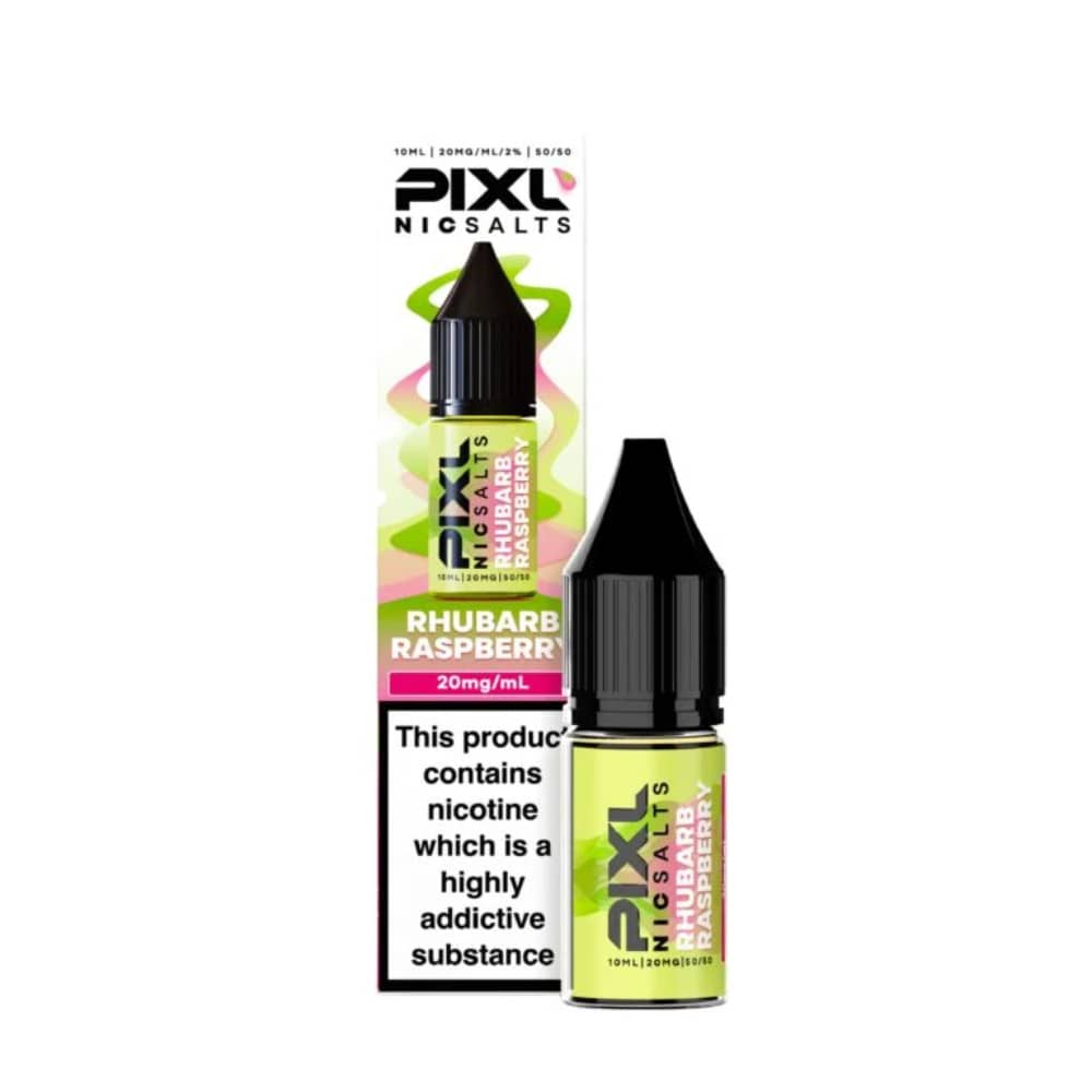 Pixl Nic Salts 10ml E liquids Box of 10 Rhubarb Raspberry 10mg