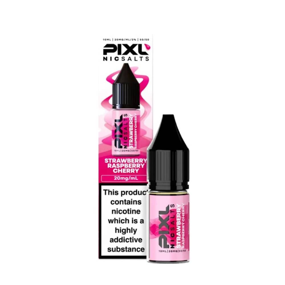 Pixl Nic Salts 10ml E liquids Box of 10 Strawberry Raspberry Cherry 10mg