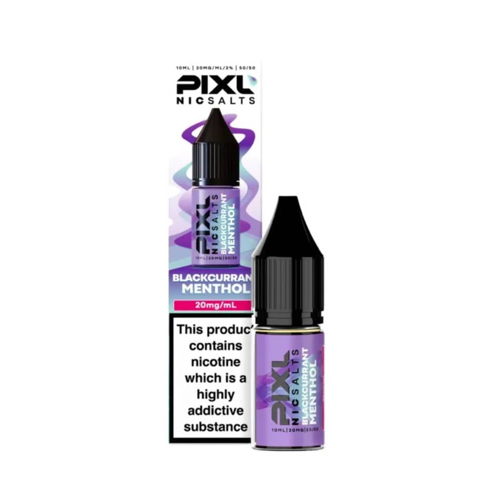 Pixl Nic Salts 10ml E liquids Box of 10 Blackcurrant Menthol 20mg