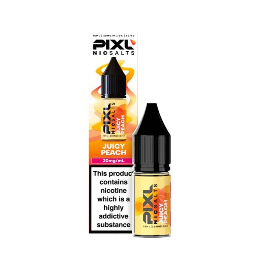Pixl Nic Salts 10ml E liquids Box of 10 Juicy Peach 20mg