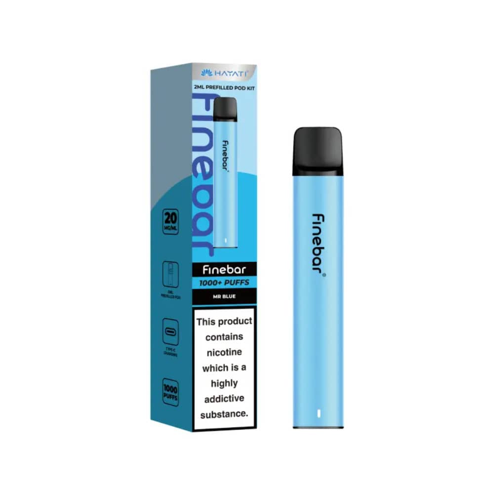 Hayati Finebar Prefilled Vape Kit Box of 10 Mr Blue