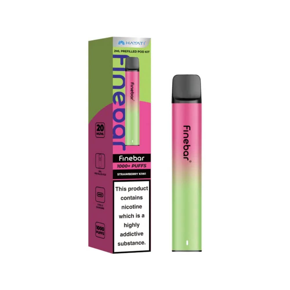 Hayati Finebar Prefilled Vape Kit Box of 10 Strawberry Kiwi